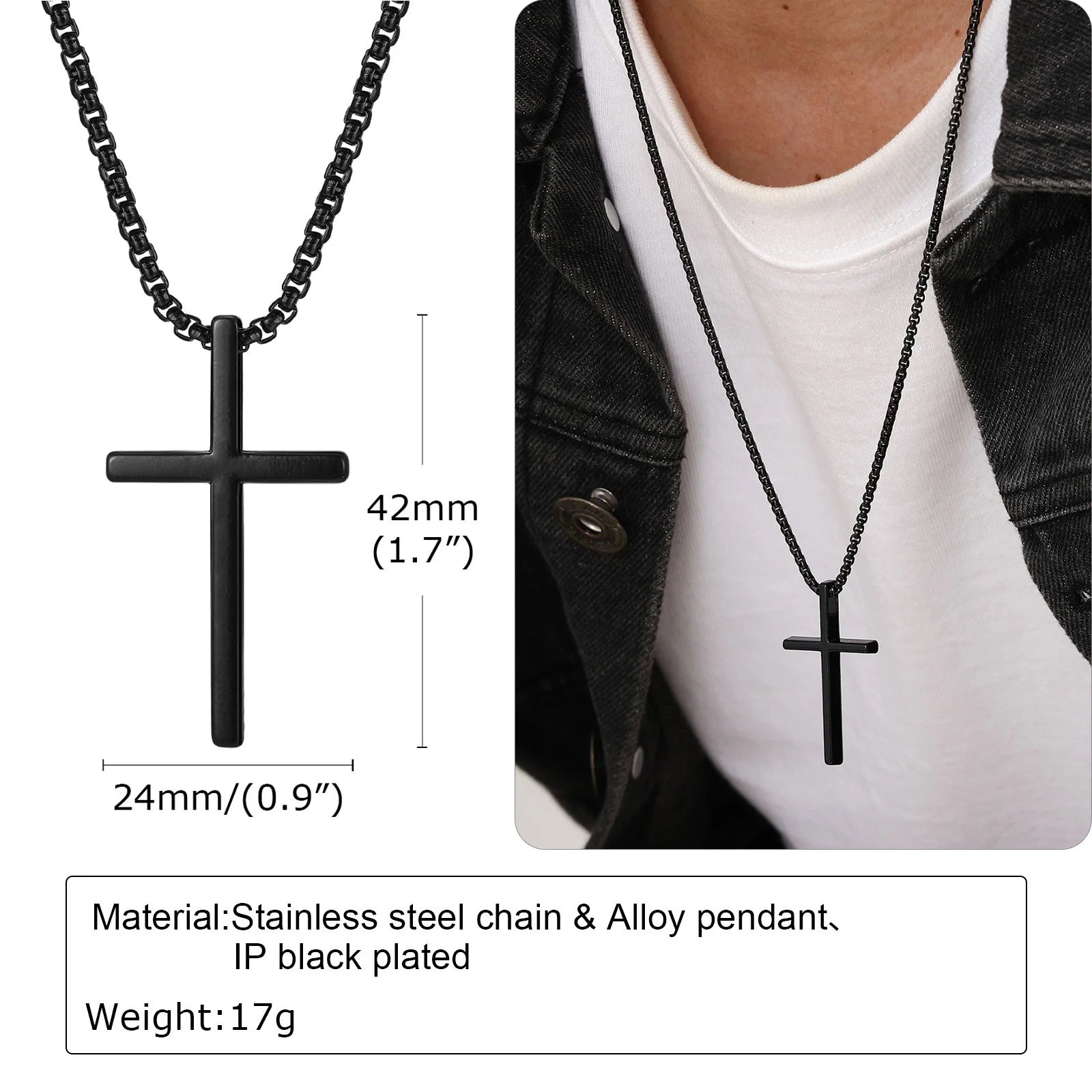 Box Chain Cross Necklace