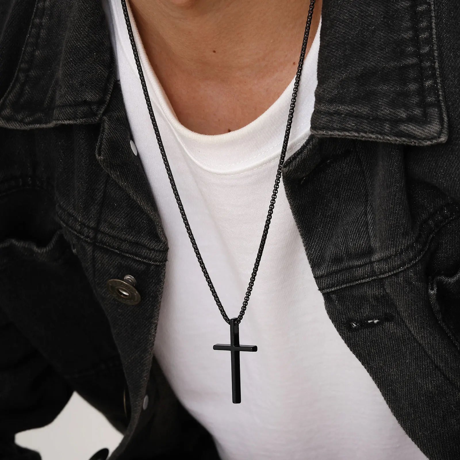 Box Chain Cross Necklace